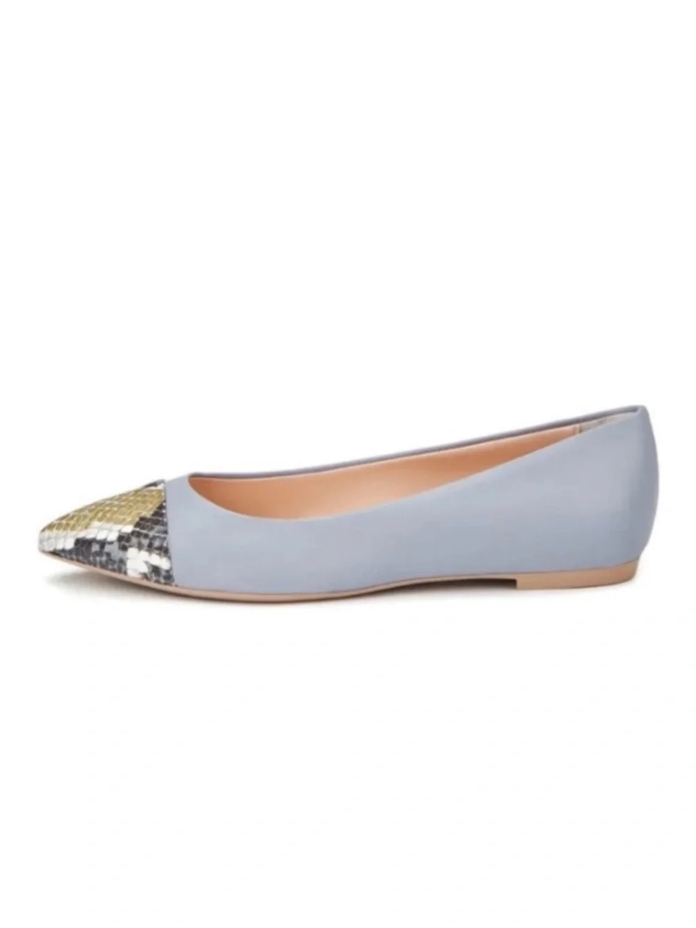 NIB AGL Mila Ballet Pointed Toe Flats with Snakeskin Accent - Size 36.5/6.5US